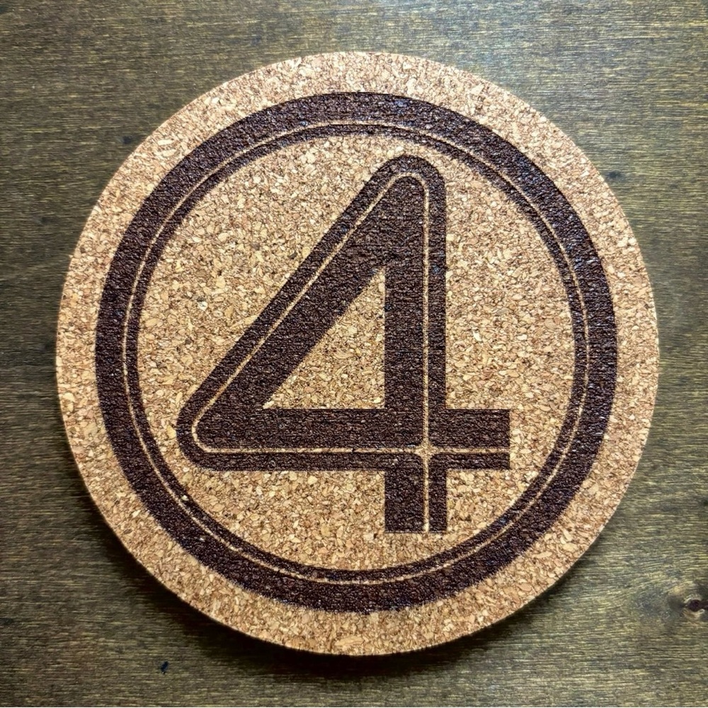 Fantastic Four 2025 Logo Laser Engraved Cork Coaster